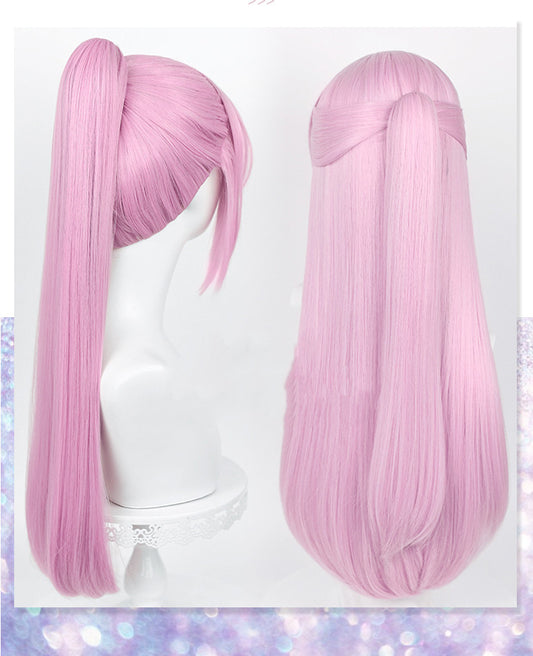 Cute Pink Long Straight Hair Wig yv47003