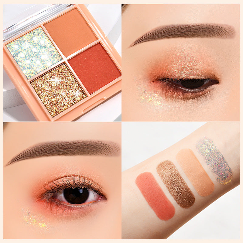 Earth Color Four Color Glitter Eyeshadow Y0099