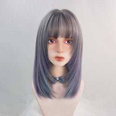 Harajuku purple gray gradient wig YV43553