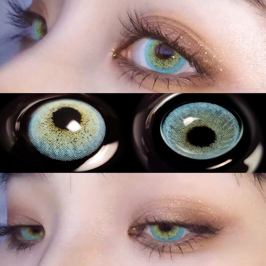 Teal contact lens (two pieces) YV46082