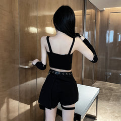 Punk sexy top + shorts suit yv31015