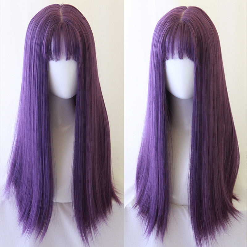 Review For Lolita Blue Gray Long Straight Wig Yv42087