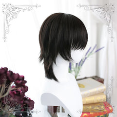 Harajuku brown black short wig YV46087