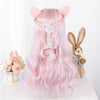 Lolita pink mixed blue long curly wig YV43570