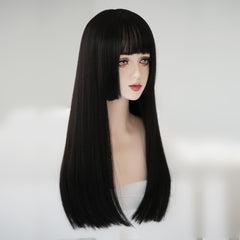 lolita black long straight wig yv30814