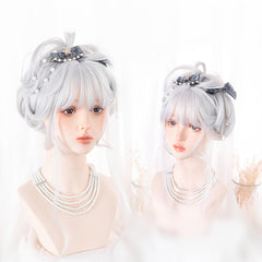 Lolita silver long curly wig yv30214