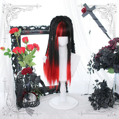 Lolita black and red gradient wig yv31066