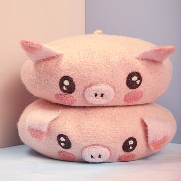 Cute pink pig beret yv42593