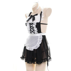 Bow lace maid nightdress set yv42603