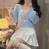 Cute bow knitted cardigan top yv31126