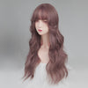 Purple pink long curly wig yv47106