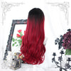Lolita black and red long curly wig yv31238