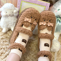 Cute bear plus velvet shoes YV43486