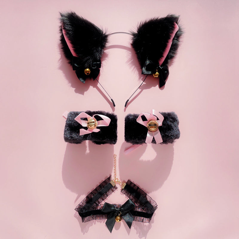 Cute bell cat ears headband (three-piece suit) yv30925