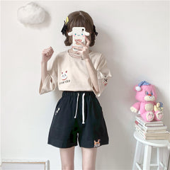 Cute Shiba Inu embroidery shorts YV44513