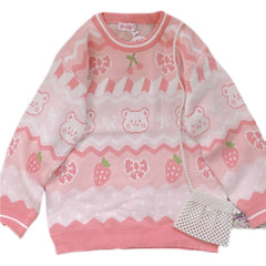 Cute strawberry bear sweater yv31193