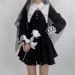 Dark nun cosplay dress YV43480