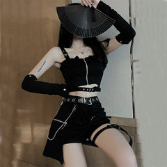 Punk sexy top + shorts suit yv31015