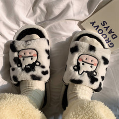 Cute cow cotton slippers yv46044