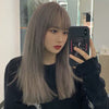 Lolita Grey Pink Long Straight Wig YV43551