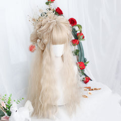 Lolita light golden long curly wig yv43603