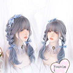 lolita blue gray gradient wig yv30326