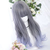 Gray-blue gradient wig YV42508