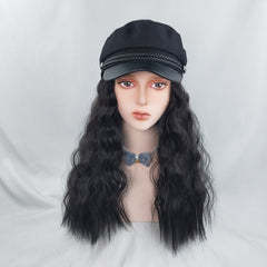 Navy black hat wig YV42898