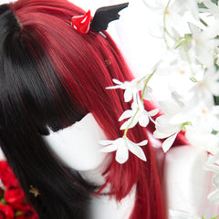 Lolita black red double wig yv42477