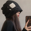 Dark knitted pile hat yv30227