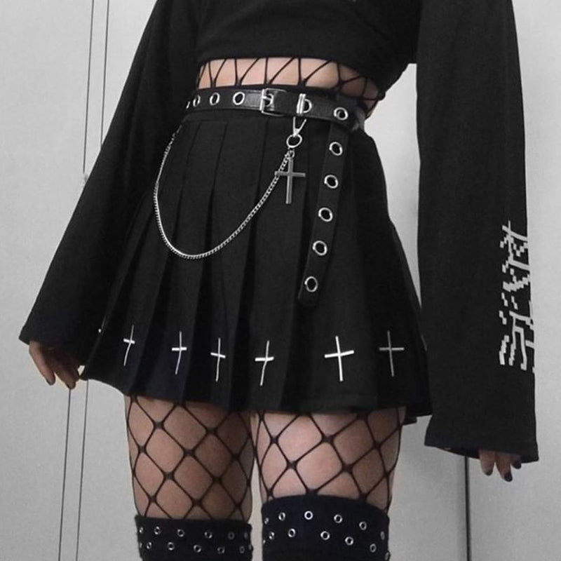 Dark punk cross skirt yv42908