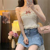 Cute suspenders + lace cardigan two-piece set yv31128