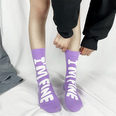 Candy color cute alphabet socks YV43953