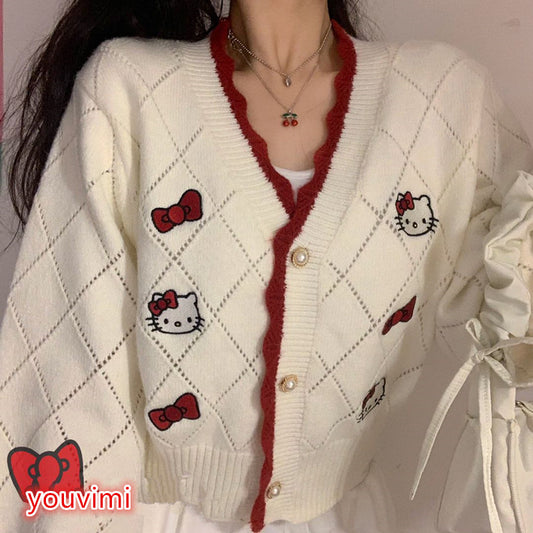 Cute kt cat sweater cardigan yv30968