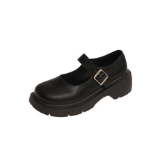 Black all-match small leather shoes yv46038