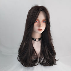 Black Brown Long Curly Hair Wig YV43688