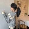 Gray+white knitted jacket YV43448