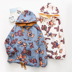 Cute bear print hooded jacket YV43536