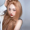 Golden mid-section long wig yv30815
