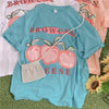 Cute peach print T-shirt yv30856