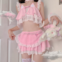 Cute cat ears lace maid outfit yv30818