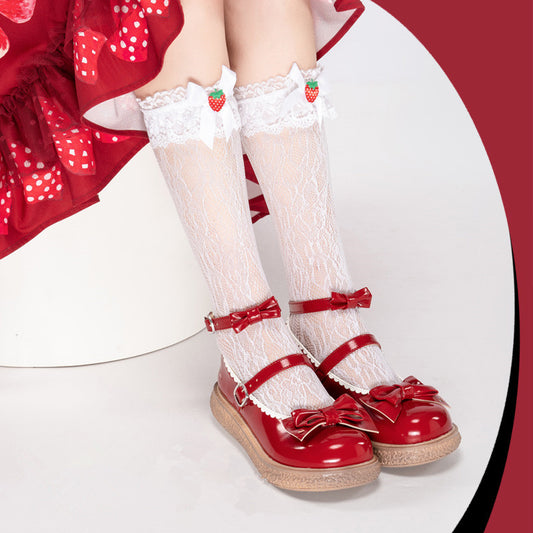 Strawberry bow socks YV44489