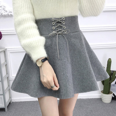 Woolen lace skirt yv42826