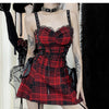Punk plaid suspender dress yv31300
