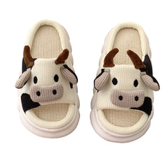 Cute cow linen slippers yv31057