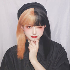 Black  gold double color  wig yv30794