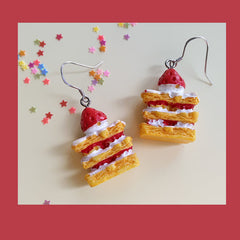 Cute strawberry cake earrings YV42952