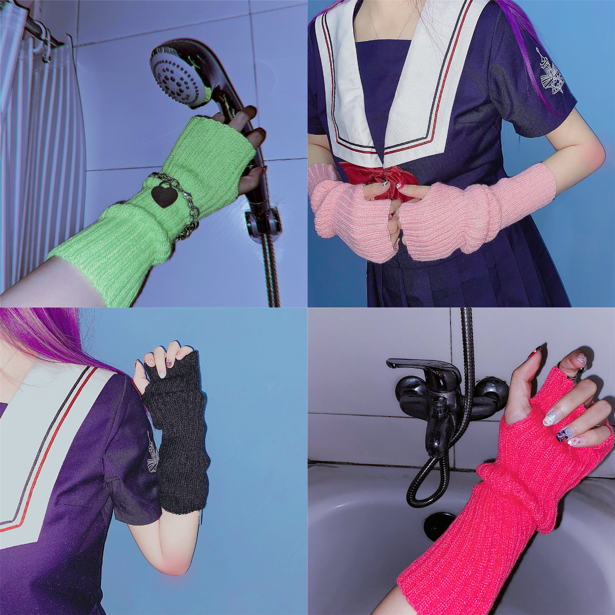 Japanese Harajuku fluorescent gloves yv30395