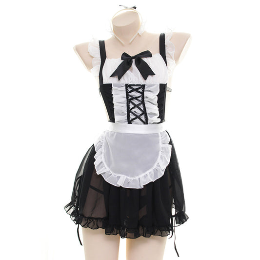 Bow lace maid nightdress set yv42603