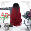 Lolita black and red long curly wig yv31238
